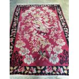 A red ground flat weave Kelim rug, 220 x 150cm