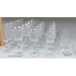 A suite of finely etched glassware, 23 pieces