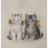 Metam Pluckebaum (1876-1945), an etching of kittens, ‘Brother and Sister’, signed, 28 x 24cm.