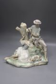 A Lladro lovers group, height 26cm