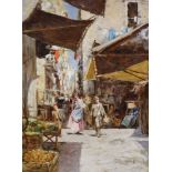 Gustavo Pisani (1877-1948), oil on canvas, Naples street scene, signed, 40 x 29cm.
