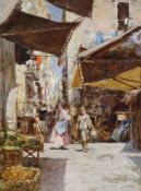 Gustavo Pisani (1877-1948), oil on canvas, Naples street scene, signed, 40 x 29cm.