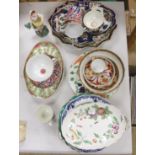 An Assortment of 18th century Worcester and Chelsea porcelain tableware and a Derby figure, damaged