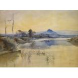 Onorato Carlandi (1848-1939), watercolour, The marshes near Rome, signed, 50 x 64cm.
