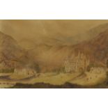 19th Century Swiss School, set of four watercolours, topographical views, 35 x 49cm.