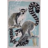 David Koster (1926-2014), four unframed limited edition prints; monkeys, Fennec Foxes, Ringtail