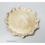 A late George II silver salver, with shell and scroll border, Richard Rugg I, London, 1756, 23.2cm,