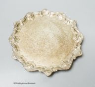 A late George II silver salver, with shell and scroll border, Richard Rugg I, London, 1756, 23.2cm,