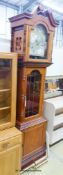 A reproduction mahogany eight day longcase clock, height 218cm