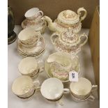 A Rockingham type part tea set