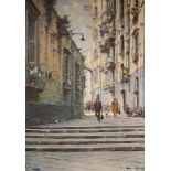 Mario Ferdelba (1897-1971), oil on canvas, Italian Street, signed, 70 x 50cm.