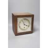 An Art Deco oak cased clock, with ebony banded borders, Arthur Saunders & Co, Southampton Row,