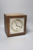 An Art Deco oak cased clock, with ebony banded borders, Arthur Saunders & Co, Southampton Row,
