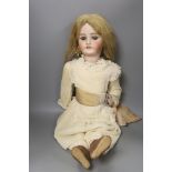 A Large Simon & Halbig C M Bergmann 13 1/2 bisque headed doll