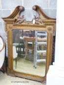 A Victorian George III style gilt overmantel mirror, W.106cm H.143cm