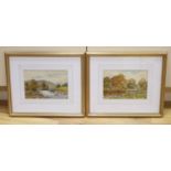 George Vicat Cole, R.A. (1833-1893), pair of watercolours, River landscapes, signed and dated 1879,