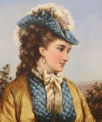 Alice Renshaw (fl.1880-1890), oil on canvas, An Elegant Lady, signed, 35 x 29cm.