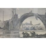 Frank Brangwyn (1867-1956) and Yoshijiro Urushbara (1888-1953)‘’Ruins of a Roman bridge over the