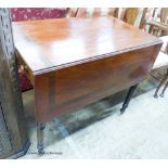 A Regency rosewood banded mahogany Pembroke table, width 88cm, depth 53cm, height 72cm