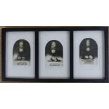 Reshikoroly. A set of three Indian erotic prints, framed as one, each 15 x 10cm.