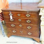 A small George III mahogany chest with slide, width 84cm, depth 51cm, height 80cm