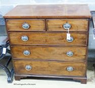 A George IV banded mahogany chest, W-94, D-52, H-89cm.