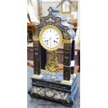 A 19th century French mantel clock, height 58cm