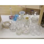 A collection of 19th century glass rinsers, tumblers, vases, etc.