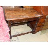 An 18th century rectangular oak side table, width 83cm, depth 52cm, height 74cm