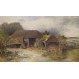 James Orrock (1829-1919), oil on canvas, Study of a barn, signed, 40 x 65cm.