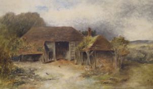 James Orrock (1829-1919), oil on canvas, Study of a barn, signed, 40 x 65cm.