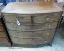 A 19th century mahogany bow-fronted chest of drawers, width 91cm, depth 54cm, height 91cm