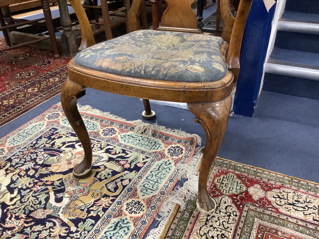 A Queen Anne revival walnut elbow chair - Image 2 of 4