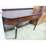 A George IV mahogany bowfront serving table, width 169cm, depth 68cm, height 92cm