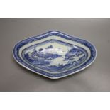 A Chinese blue and white lozenge shaped bowl, c.1810