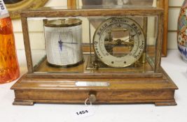 A commemorative walnut cased barograph for Commander John Brooke