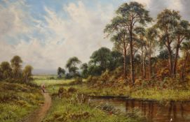 Walter Wallor Caffyn (1845-1898), oil on canvas, River landscape, signed, 40 x 60cm.