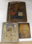 A 19th century Russian Icon and two others