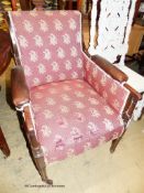 A Regency mahogany bergere armchair, W.66cm D.75cm H.92cm (a.f.)