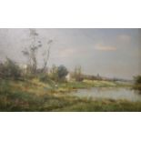 Maurice Levis, Oil on board, landscape. Signed and dated 189012.5x20.5cm