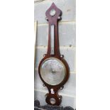 A Victorian rosewood wheel barometer, height 106cm