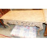 A George II style rectangular carved wood centre table, width 156cm, depth 72cm, height 79cm