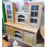 A stripped pine dresser, W.185cm D.66cm H.202cm