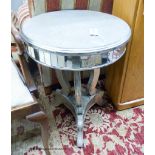 A circular mirrored occasional table, 48cm diameter, height 65cm