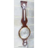 A George III mahogany wheel barometer, marked Ogden, Leamington, height 106cm