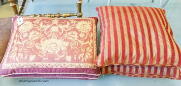 A pair of Laura Ashley rectangular feather filled cushions, 54 x 38cm together with a pair of