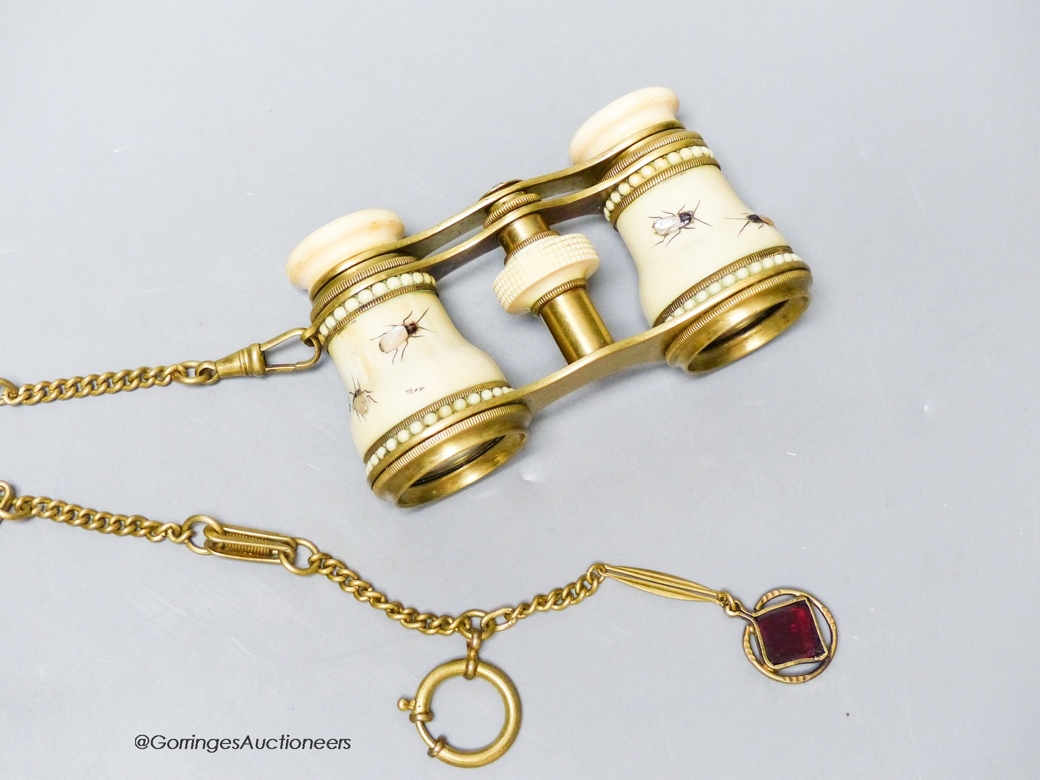 A pair of Japanese ivory and shibyama style opera glasses - Image 2 of 2