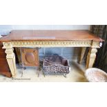 A reproduction George III style console table, width 177cm, depth 58cm, height 93cm