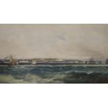 William Clarkson Stanfield RA (1793-1867), watercolour, Shipping off the coast, signed, Agnews