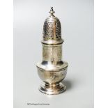 A George II silver baluster caster, Samuel Wood, London, 1730, 13.4cm, 3.5oz.